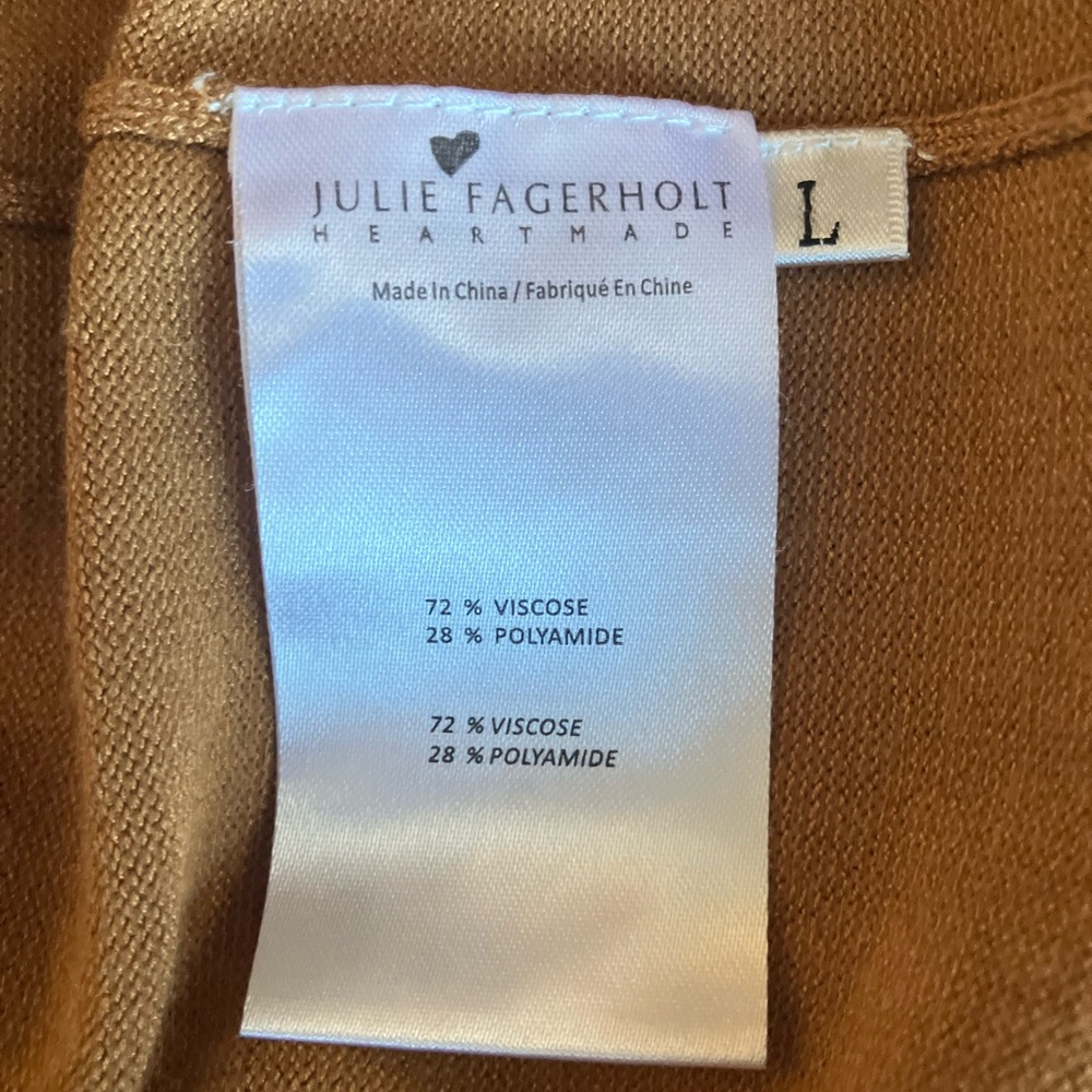 NWT Shopbop HEARTMADE Julie Fagerholt Kyrit Colorblock Sweater L Camel/Navy/Pink - Picture 15 of 16